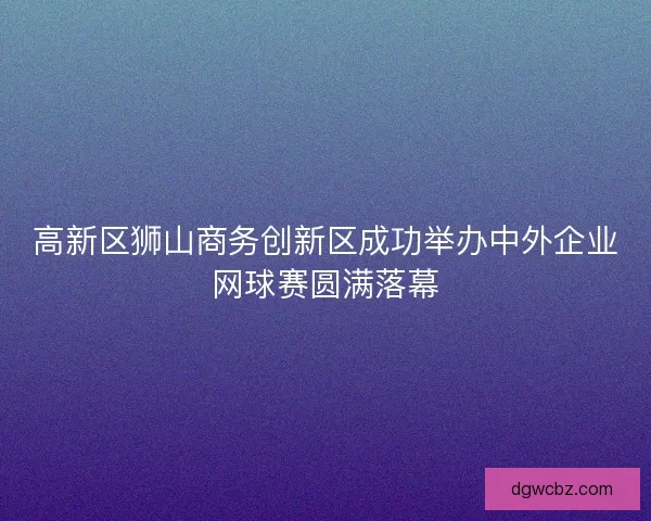高新区狮山商务创新区成功举办中外企业网球赛圆满落幕