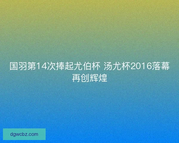 国羽第14次捧起尤伯杯 汤尤杯2016落幕再创辉煌